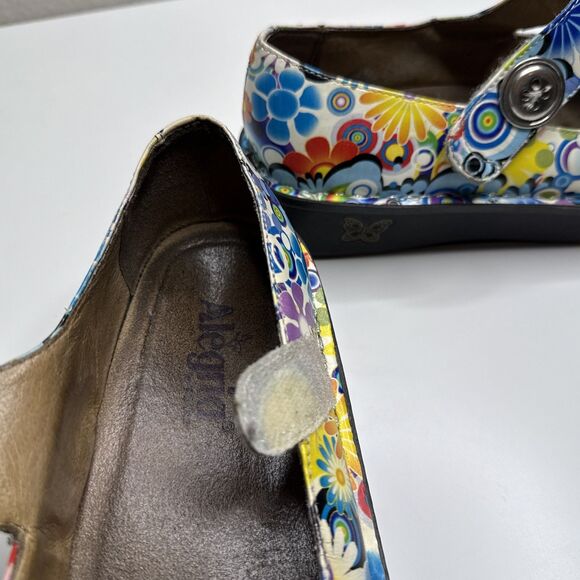 Alegria Paloma Floral Button Mary Jane Colorful Shoes Women's size 38 8 8.5 - Picture 12 of 16